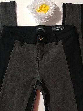 Ranbeeri SZ 1 Skinny Leg Dark Grey & Black Stretch Pants